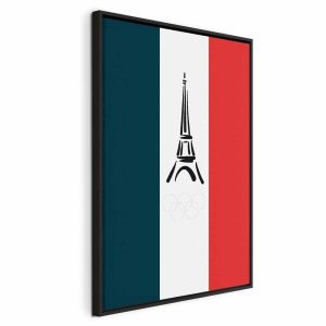 Tableau - French Flag With Graphic Eiffel Tower