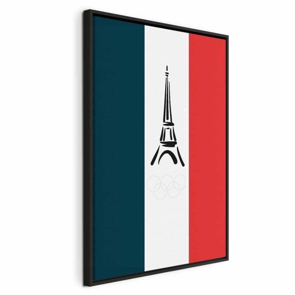 Tableau - French Flag With Graphic Eiffel Tower