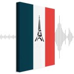 Tableau - French Flag With Graphic Eiffel Tower