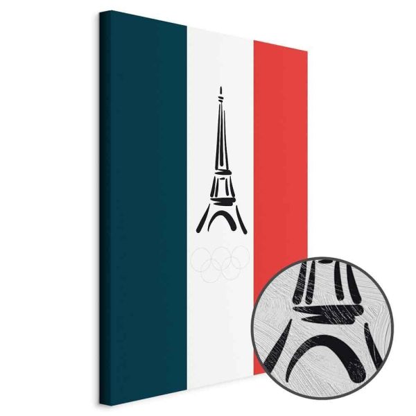 Tableau - French Flag With Graphic Eiffel Tower
