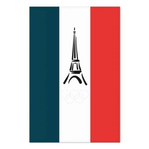 Tableau - French Flag With Graphic Eiffel Tower