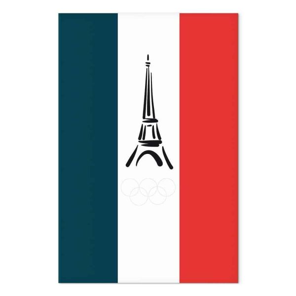 Tableau - French Flag With Graphic Eiffel Tower