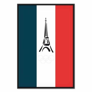 Tableau - French Flag With Graphic Eiffel Tower