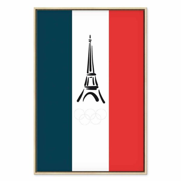 Tableau - French Flag With Graphic Eiffel Tower