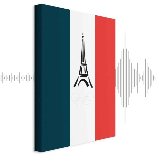 Tableau - French Flag With Graphic Eiffel Tower