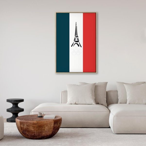Tableau - French Flag With Graphic Eiffel Tower