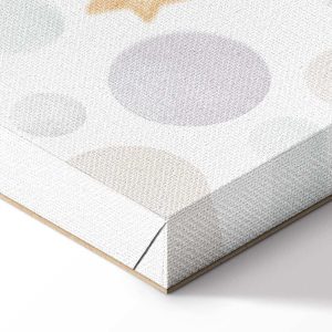 Tableau - Galactic Races - A Bear Participating in Car Races Among Planets Clouds and Stars in Pastel Hues