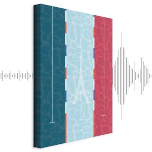 Tableau - Graphic Illustration of a Swimming Pool Against the Backdrop of the French Flag