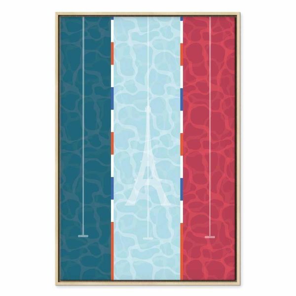 Tableau - Graphic Illustration of a Swimming Pool Against the Backdrop of the French Flag