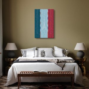 Tableau - Graphic Illustration of a Swimming Pool Against the Backdrop of the French Flag