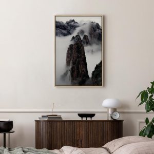 Tableau - High Mountains in Mist (1-part) - Landscape of Clouds Amid Rocks