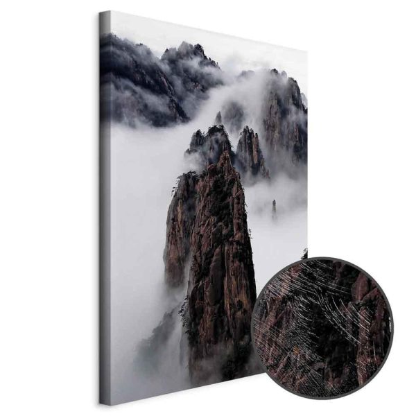 Tableau - High Mountains in Mist (1-part) - Landscape of Clouds Amid Rocks