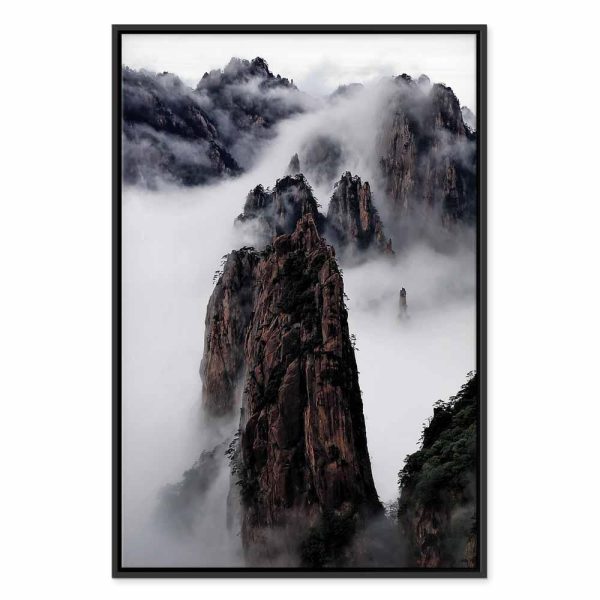 Tableau - High Mountains in Mist (1-part) - Landscape of Clouds Amid Rocks