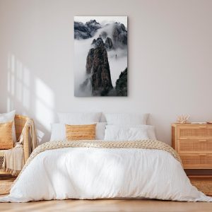 Tableau - High Mountains in Mist (1-part) - Landscape of Clouds Amid Rocks