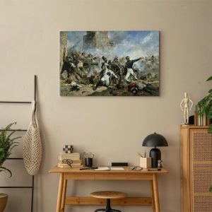 Tableau - Joaquín Sorolla y Bastida – The death of Pedro Velarde y Santillán during the defence of the Monteleon Artillery Barracks