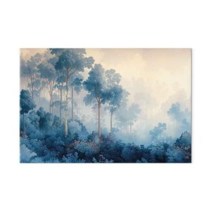 Tableau - Landscape with Trees in Illustrative Style Fairy-Tale Blue Forest