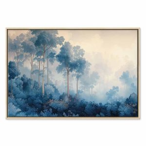 Tableau - Landscape with Trees in Illustrative Style Fairy-Tale Blue Forest