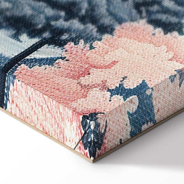 Tableau - Landscape with the Ocean Cliffs and Trees in Delicate Pink Shades