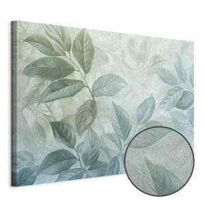 Tableau - Large Leaves in Shades of Green-Mint: Botanical Motif