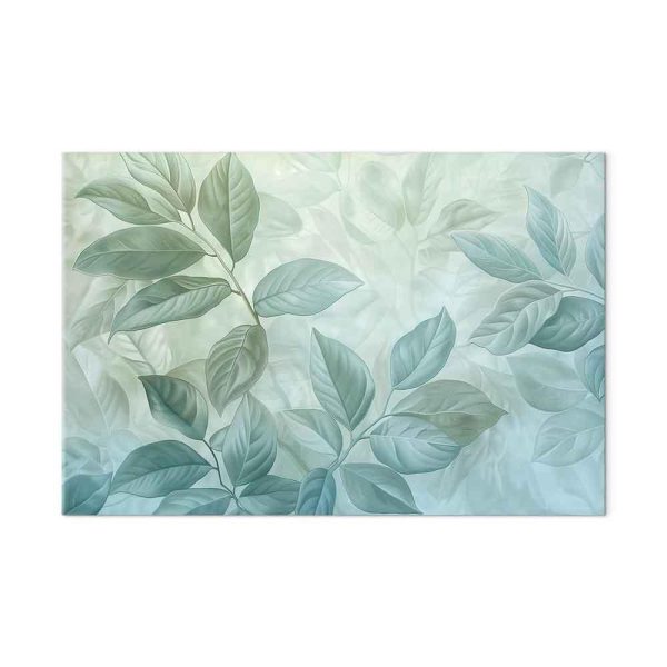 Tableau - Large Leaves in Shades of Green-Mint: Botanical Motif