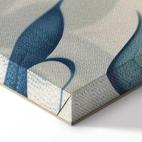 Tableau - Leaves in Blue Color Delicate Botanical Motif