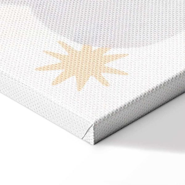 Tableau - Letters Above the Rainbow - Letters Among Streams of Rain and Clouds with a Rainbow Moon and Stars on a Light Background