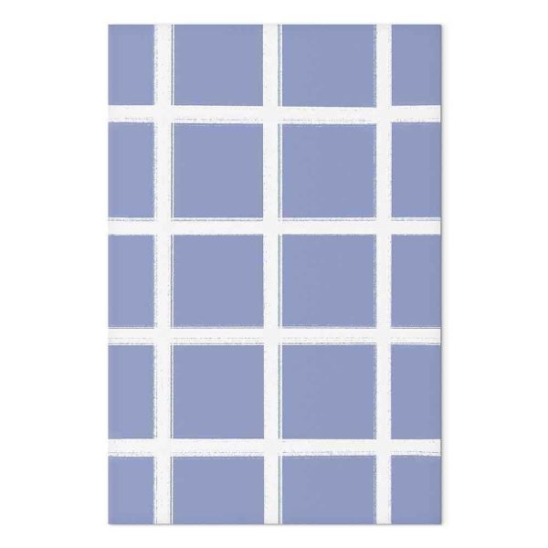 Tableau - Lines and Symmetry - Expressive White Grid on a Blue Background