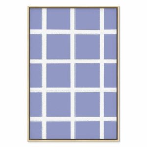 Tableau - Lines and Symmetry - Expressive White Grid on a Blue Background