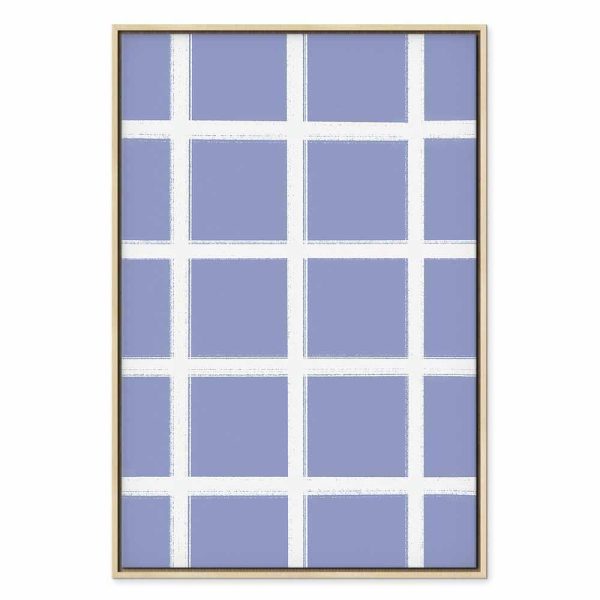 Tableau - Lines and Symmetry - Expressive White Grid on a Blue Background