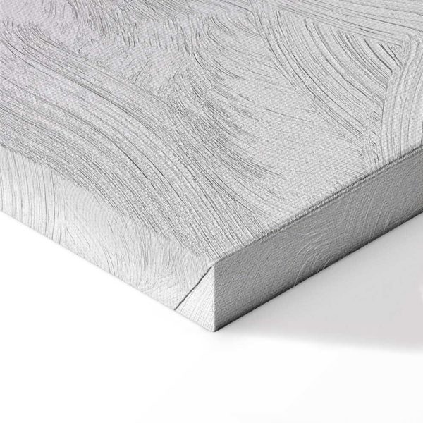 Tableau - Metallic Fluidity - Abstract Silver Forms on a Mint-Purple Background