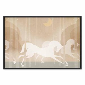 Tableau - Moon Horses - Horses Galloping Among Trees on a Starry Night
