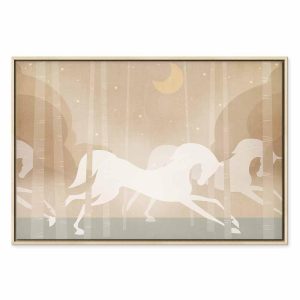 Tableau - Moon Horses - Horses Galloping Among Trees on a Starry Night