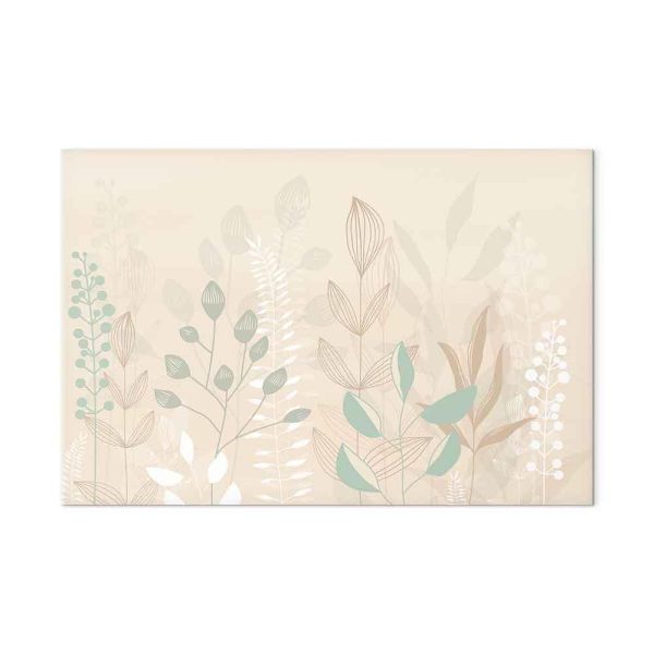 Tableau - Morning in the Meadow - Various Pastel Plants on a Beige Background