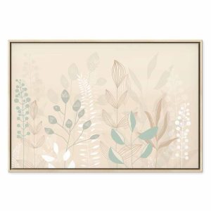Tableau - Morning in the Meadow - Various Pastel Plants on a Beige Background