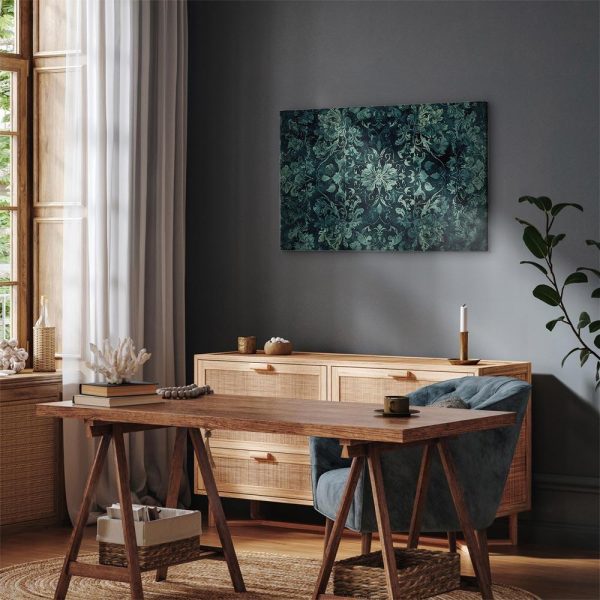 Tableau - Oriental Pattern Carpet: Emerald Ornaments and Worn Patterns