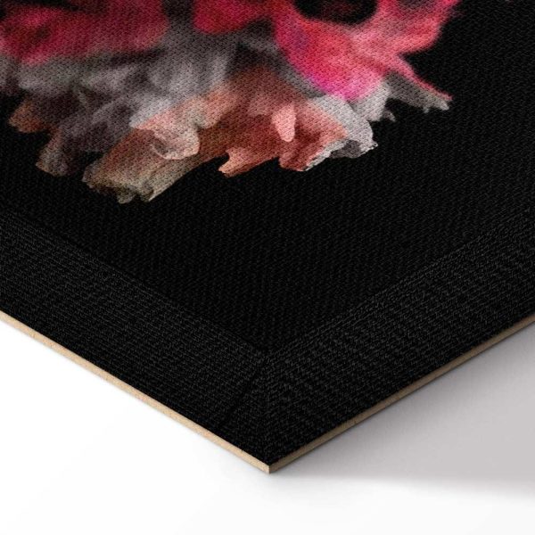 Tableau - Peony Charm (1-part) - Colorful Bouquet on Black Background