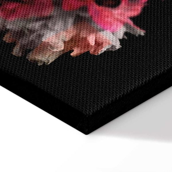 Tableau - Peony Charm (1-part) - Colorful Bouquet on Black Background