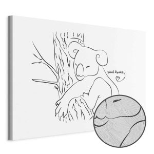 Tableau - Quiet Charm of Nature (1-part) - Sleeping Koala in Black and White