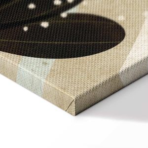 Tableau - Rainbow and Sun Above - Birds in Subdued Colors Flying Among Clouds Above a Rainbow and Various Plants on a Light Background