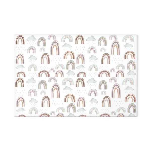 Tableau - Rainbows After the Storm - Rainbows of Various Sizes in Pastel Hues Among Rain Clouds in a Gray-Blue Shade