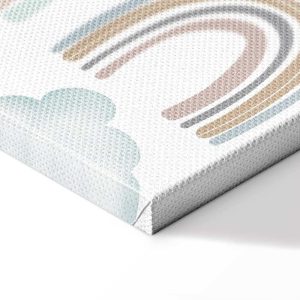 Tableau - Rainbows After the Storm - Rainbows of Various Sizes in Pastel Hues Among Rain Clouds in a Gray-Blue Shade