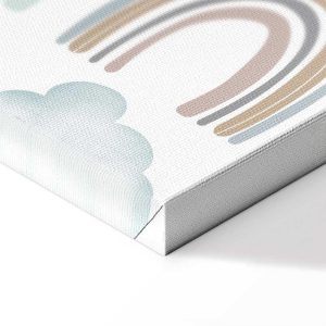 Tableau - Rainbows After the Storm - Rainbows of Various Sizes in Pastel Hues Among Rain Clouds in a Gray-Blue Shade