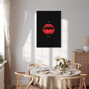 Tableau - Red Lips (1-part) - Black Background with English Text