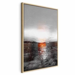 Tableau - Reflection of Colors (1-part) - Sunset in Painted Abstract Background