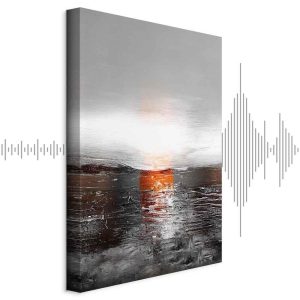 Tableau - Reflection of Colors (1-part) - Sunset in Painted Abstract Background