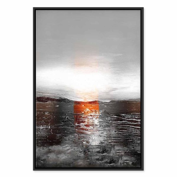 Tableau - Reflection of Colors (1-part) - Sunset in Painted Abstract Background