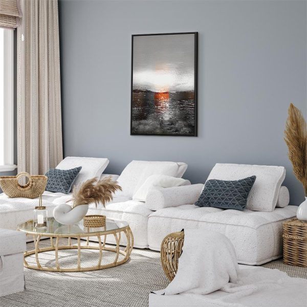 Tableau - Reflection of Colors (1-part) - Sunset in Painted Abstract Background