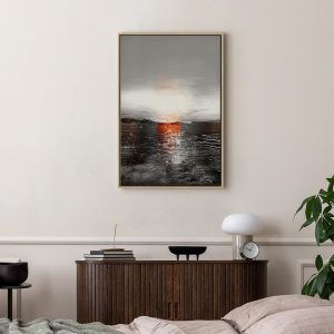 Tableau - Reflection of Colors (1-part) - Sunset in Painted Abstract Background