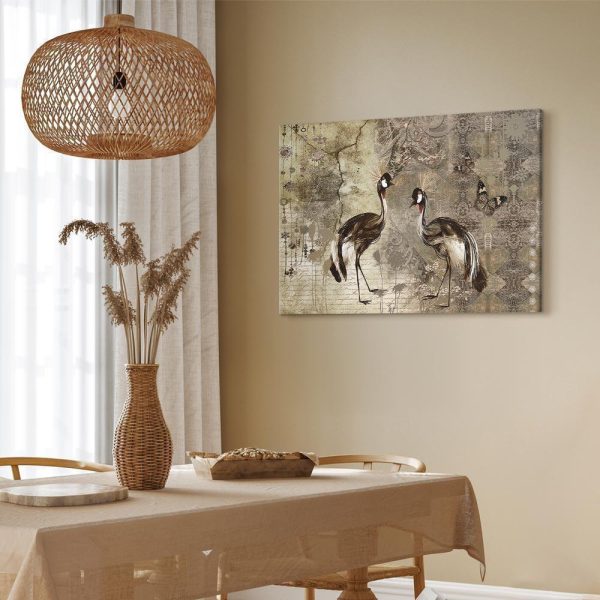 Tableau - Retro Cranes (1 Part) Wide