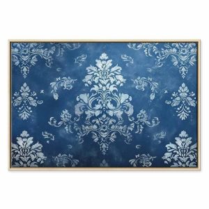 Tableau - Retro Ornament Decorative Motif in Worn Blues